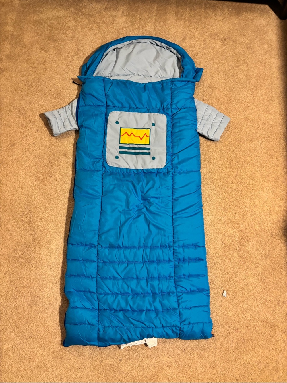 Kids Blue Sparky the Robot Sleeping Bag